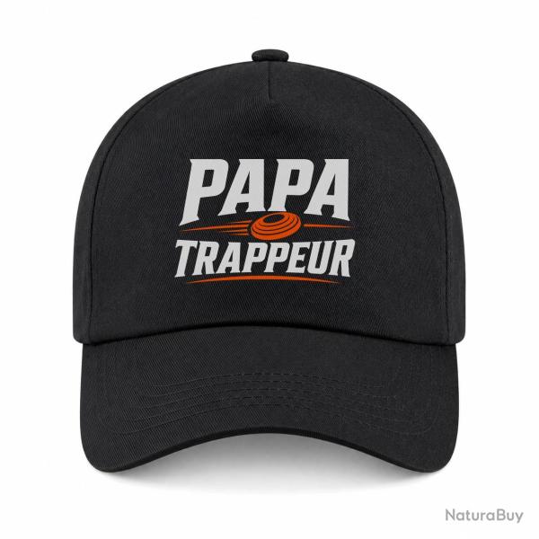 Casquette Ball Trap - Papa trappeur - Cadeau personnalis� - Noir / Orange