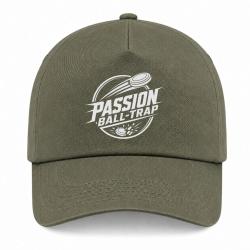 Casquette Ball Trap - Passion Ball Trap - Logo tireur - Kaki / Blanc