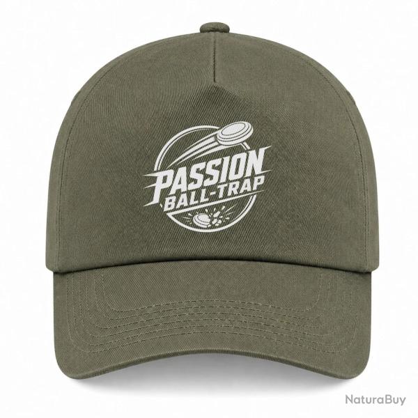 Casquette Ball Trap - Passion Ball Trap - Logo tireur - Kaki / Blanc