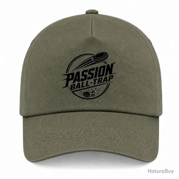 Casquette Ball Trap - Passion Ball Trap - Logo tireur - Kaki / Noir