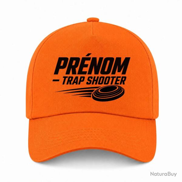 Casquette Ball Trap - Pr�nom personnalis� - Trap Shooter - Orange