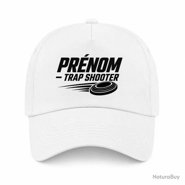 Casquette Ball Trap - Pr�nom personnalis� - Trap Shooter - Blanc