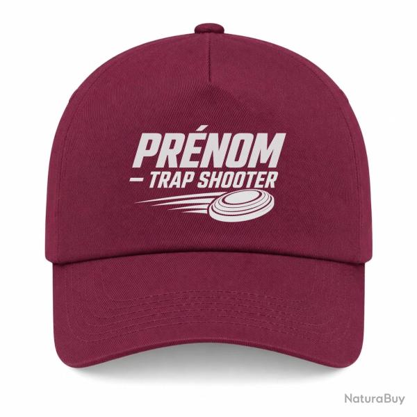 Casquette Ball Trap - Pr�nom personnalis� - Trap Shooter - Bordeaux