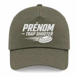 Casquette Ball Trap - Pr&eacute;nom personnalis&eacute; - Trap Shooter - Kaki / Blanc