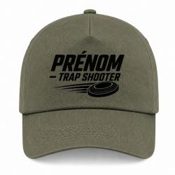 Casquette Ball Trap - Pr&eacute;nom personnalis&eacute; - Trap Shooter - Kaki / Noir