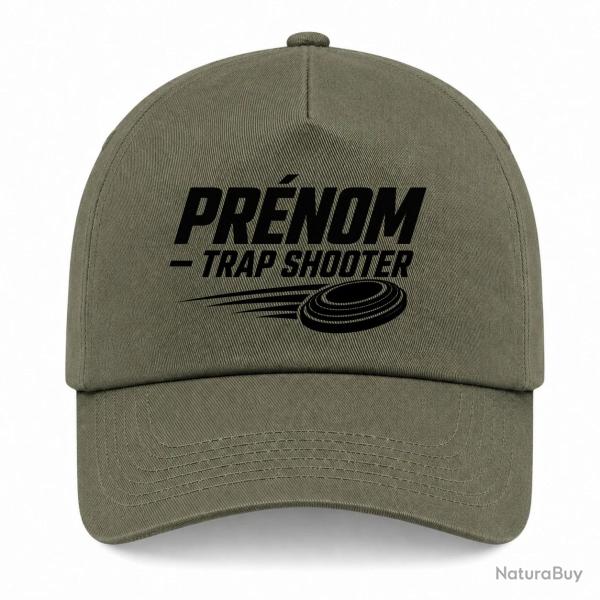 Casquette Ball Trap - Pr�nom personnalis� - Trap Shooter - Kaki / Noir