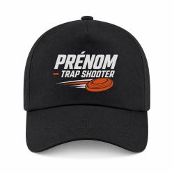 Casquette Ball Trap - Pr&eacute;nom personnalis&eacute; - Trap Shooter - Noir / Orange
