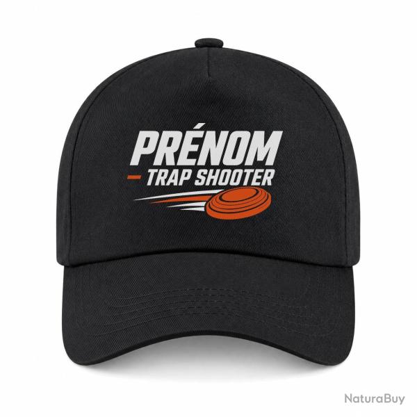 Casquette Ball Trap - Pr�nom personnalis� - Trap Shooter - Noir / Orange