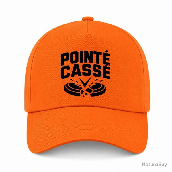 Casquette Ball Trap - Point� cass� - Double impact - Orange