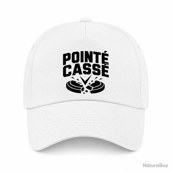 Casquette Ball Trap - Point� cass� - Double impact - Blanc