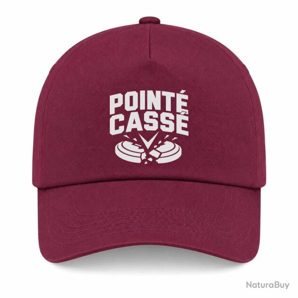 Casquette Ball Trap - Point� cass� - Double impact - Bordeaux