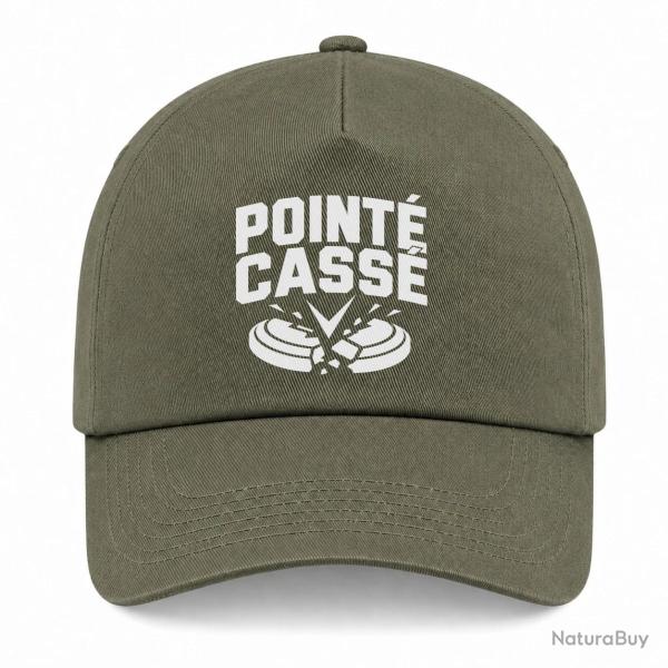 Casquette Ball Trap - Point� cass� - Double impact - Kaki / Blanc