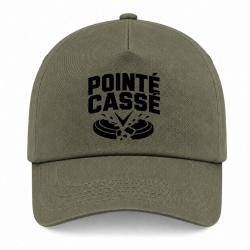 Casquette Ball Trap - Point&eacute; cass&eacute; - Double impact - Kaki / Noir