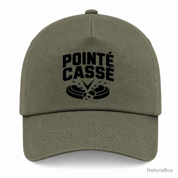 Casquette Ball Trap - Point� cass� - Double impact - Kaki / Noir