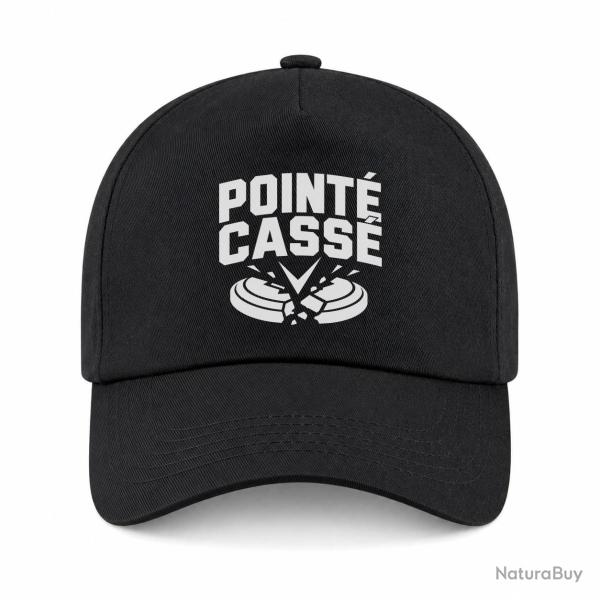 Casquette Ball Trap - Point� cass� - Double impact - Noir