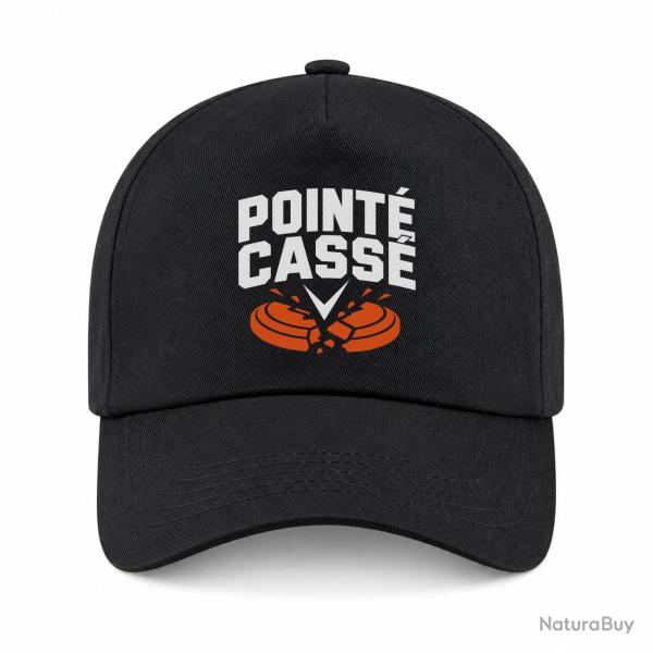 Casquette Ball Trap - Point� cass� - Double impact - Noir / Orange