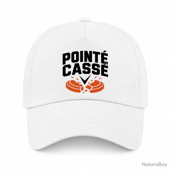 Casquette Ball Trap - Point� cass� - Double impact - Blanc / Orange