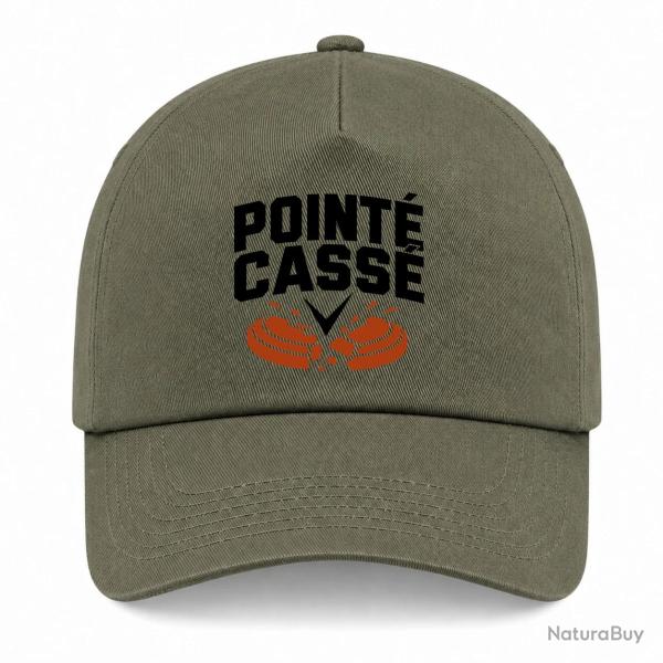 Casquette Ball Trap - Point� cass� - Double impact - Kaki / Noir et orange