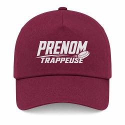 Casquette Ball Trap - Pr&eacute;nom personnalis&eacute; - Trappeuse - Bordeaux