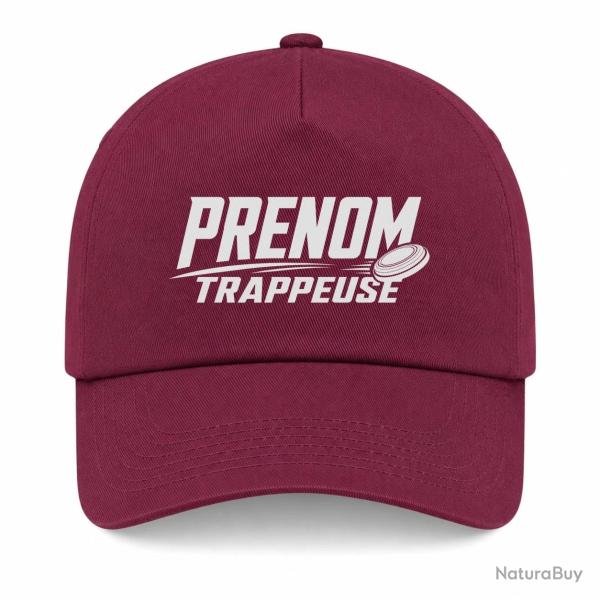 Casquette Ball Trap - Pr�nom personnalis� - Trappeuse - Bordeaux