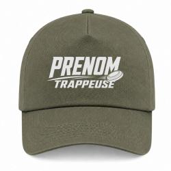 Casquette Ball Trap - Pr&eacute;nom personnalis&eacute; - Trappeuse - Kaki / Blanc
