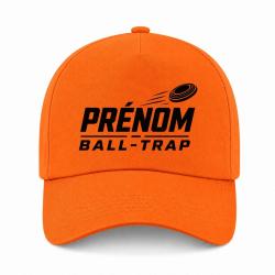 Casquette Ball Trap - Pr&eacute;nom personnalis&eacute; - Passion tir - Orange