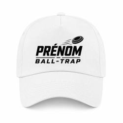 Casquette Ball Trap - Pr&eacute;nom personnalis&eacute; - Passion tir - Blanc