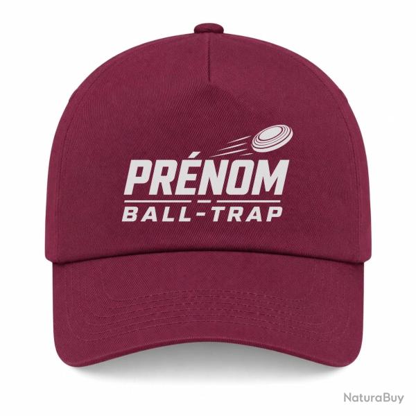 Casquette Ball Trap - Pr�nom personnalis� - Passion tir - Bordeaux
