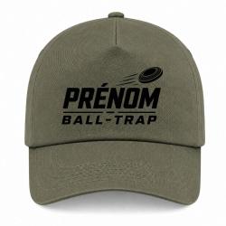 Casquette Ball Trap - Pr&eacute;nom personnalis&eacute; - Passion tir - Kaki / Noir