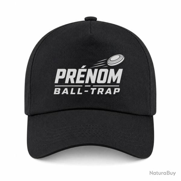 Casquette Ball Trap - Pr�nom personnalis� - Passion tir - Noir