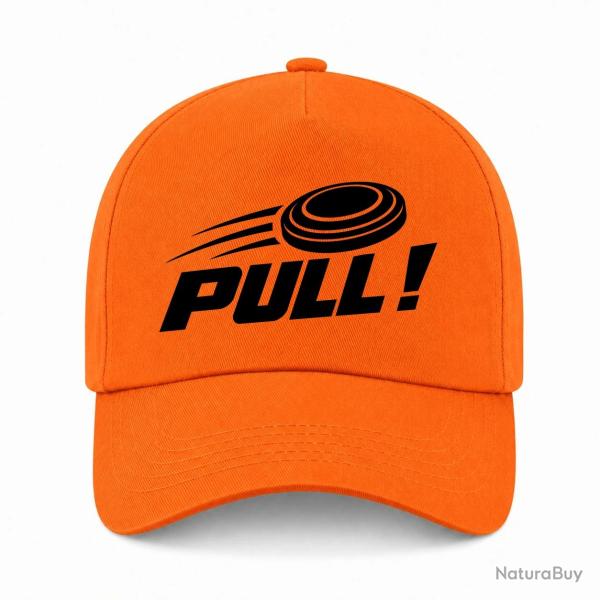 Casquette Ball Trap - Pull ! - Plateau filant - Orange