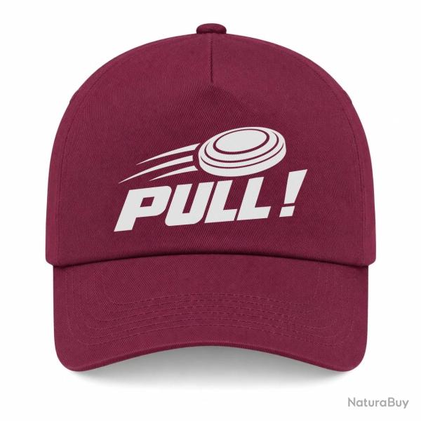 Casquette Ball Trap - Pull ! - Plateau filant - Bordeaux