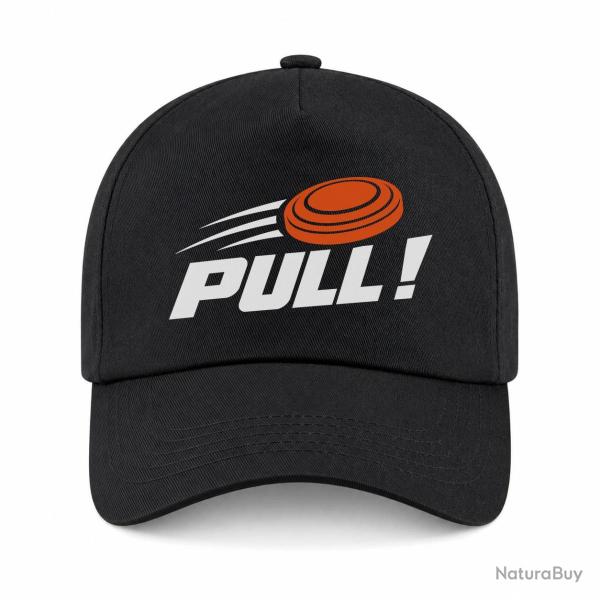 Casquette Ball Trap - Pull ! - Plateau filant - Noir / Orange