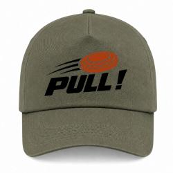 Casquette Ball Trap - Pull ! - Plateau filant - Kaki / Noir et orange