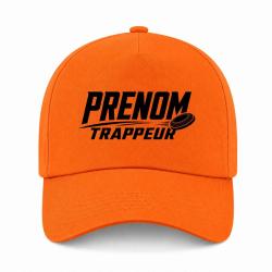Casquette Ball Trap - Pr&eacute;nom personnalis&eacute; - Trappeur - Orange
