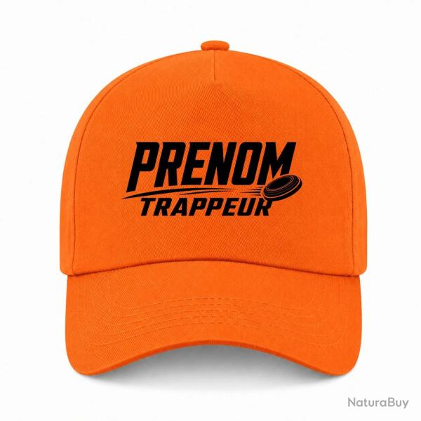 Casquette Ball Trap - Pr�nom personnalis� - Trappeur - Orange