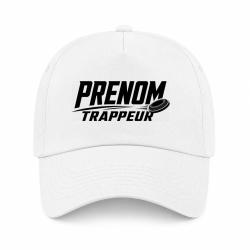 Casquette Ball Trap - Pr&eacute;nom personnalis&eacute; - Trappeur - Blanc
