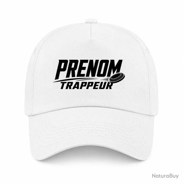 Casquette Ball Trap - Pr�nom personnalis� - Trappeur - Blanc
