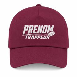 Casquette Ball Trap - Pr&eacute;nom personnalis&eacute; - Trappeur - Bordeaux