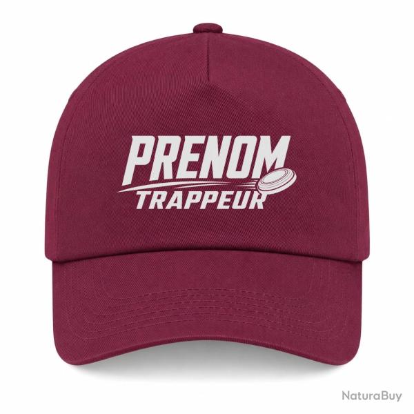 Casquette Ball Trap - Pr�nom personnalis� - Trappeur - Bordeaux