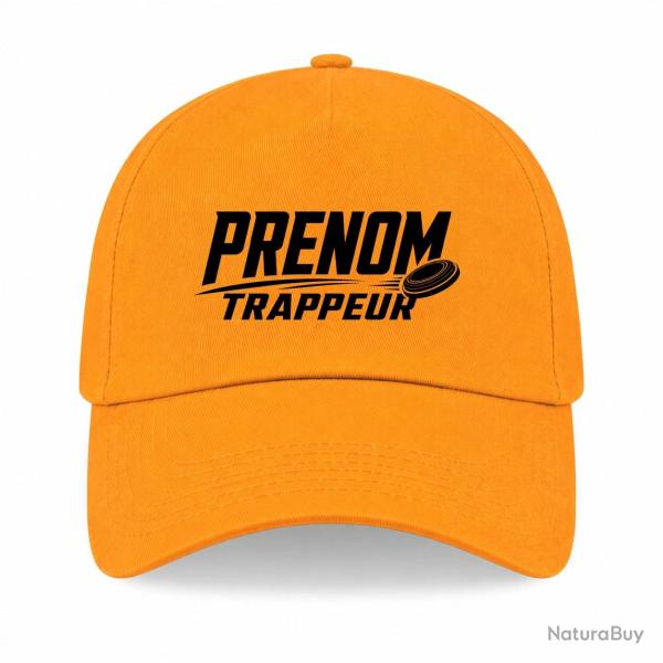 Casquette Ball Trap - Pr�nom personnalis� - Trappeur - Jaune