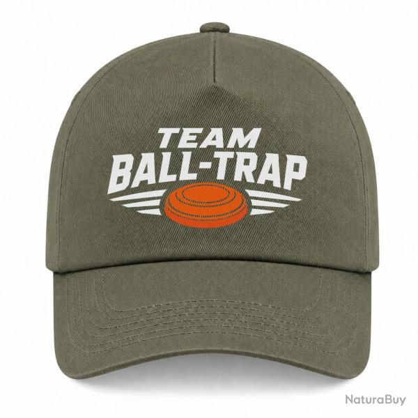 Casquette Ball Trap - Team comp�tition - Blason plateau - Kaki / Blanc et orange
