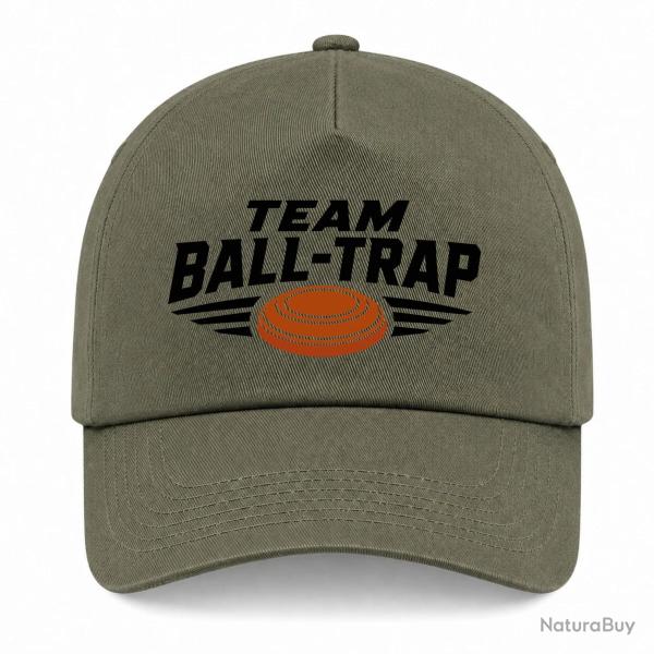 Casquette Ball Trap - Team comp�tition - Blason plateau - Kaki / Noir et orange