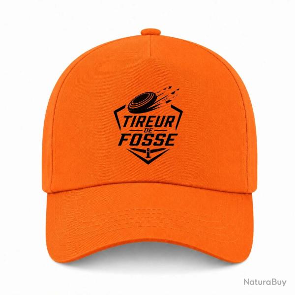 Casquette Ball Trap - Tireur de fosse - Discipline plateau - Orange