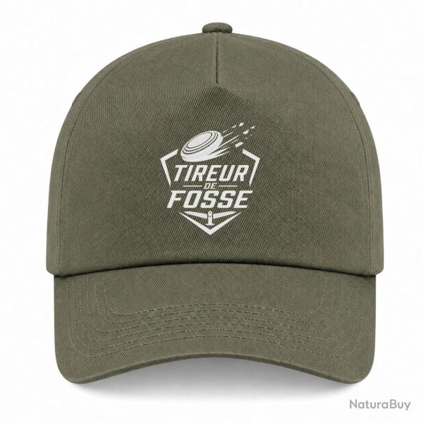 Casquette Ball Trap - Tireur de fosse - Discipline plateau - Kaki / Blanc