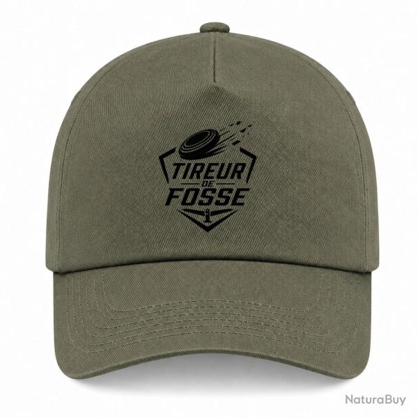 Casquette Ball Trap - Tireur de fosse - Discipline plateau - Kaki / Noir