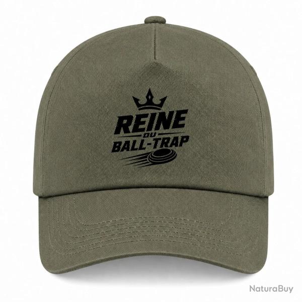 Casquette Ball Trap - Reine du Ball Trap - Couronne - Kaki / Noir