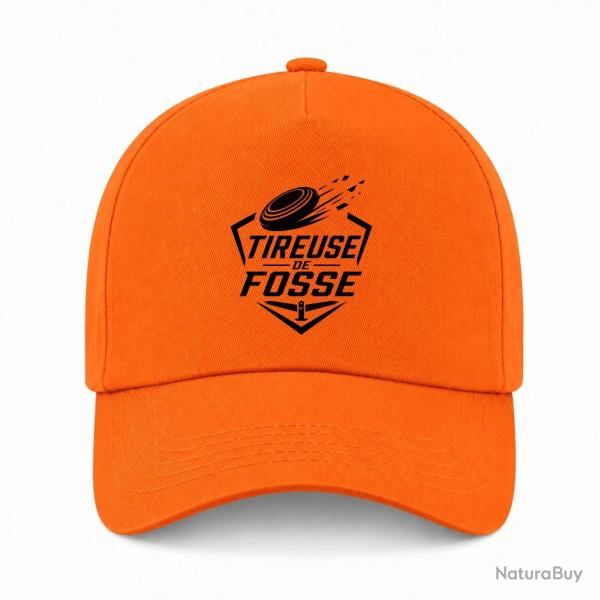 Casquette Ball Trap - Tireuse de fosse - Discipline plateau - Orange