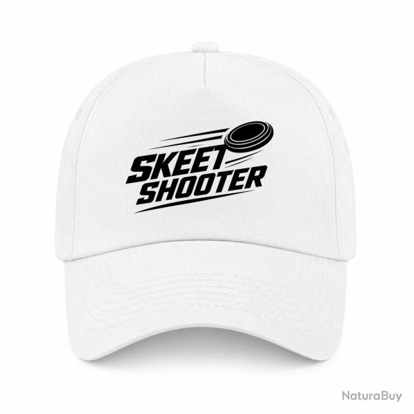Casquette Ball Trap - Skeet Shooter - Plateaux crois�s - Blanc
