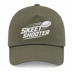 Casquette Ball Trap - Skeet Shooter - Plateaux crois&eacute;s - Kaki / Blanc